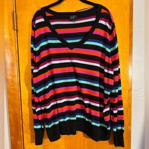 Worthington Multicolor V-Neck Sweater